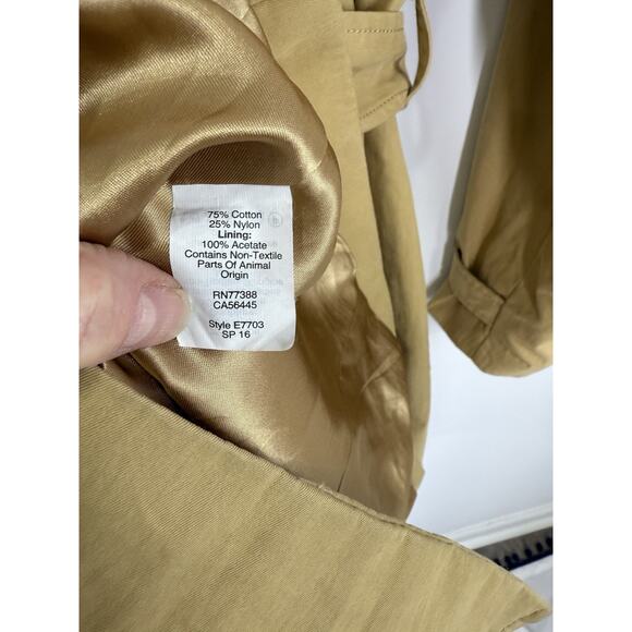 Preloved J Crew Collection Icon Trench Coat in Light Khaki 49185 $298 Size 8 - Picture 4 of 6
